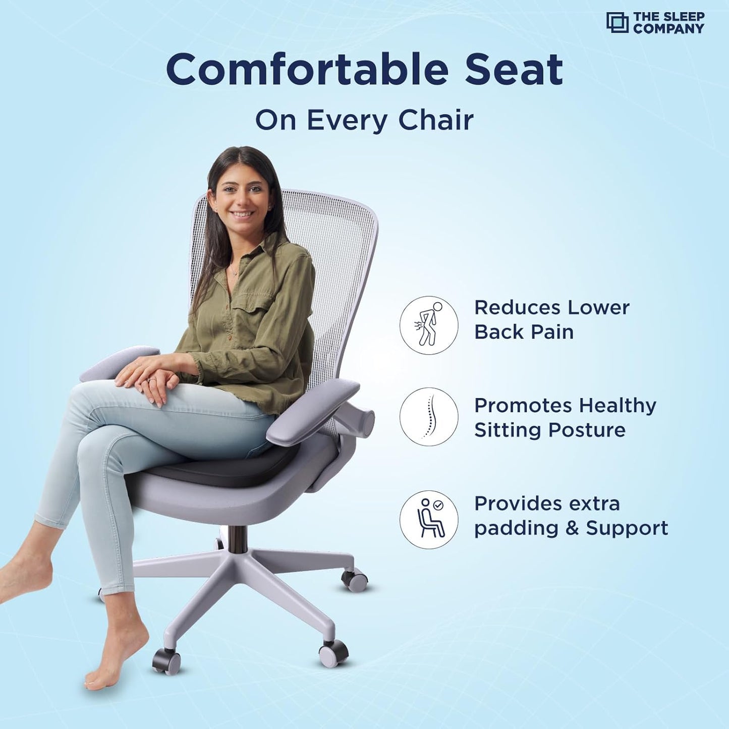 SmartGRID Ortho Pro Seat Cushion – Back Support for Office, Car & Home