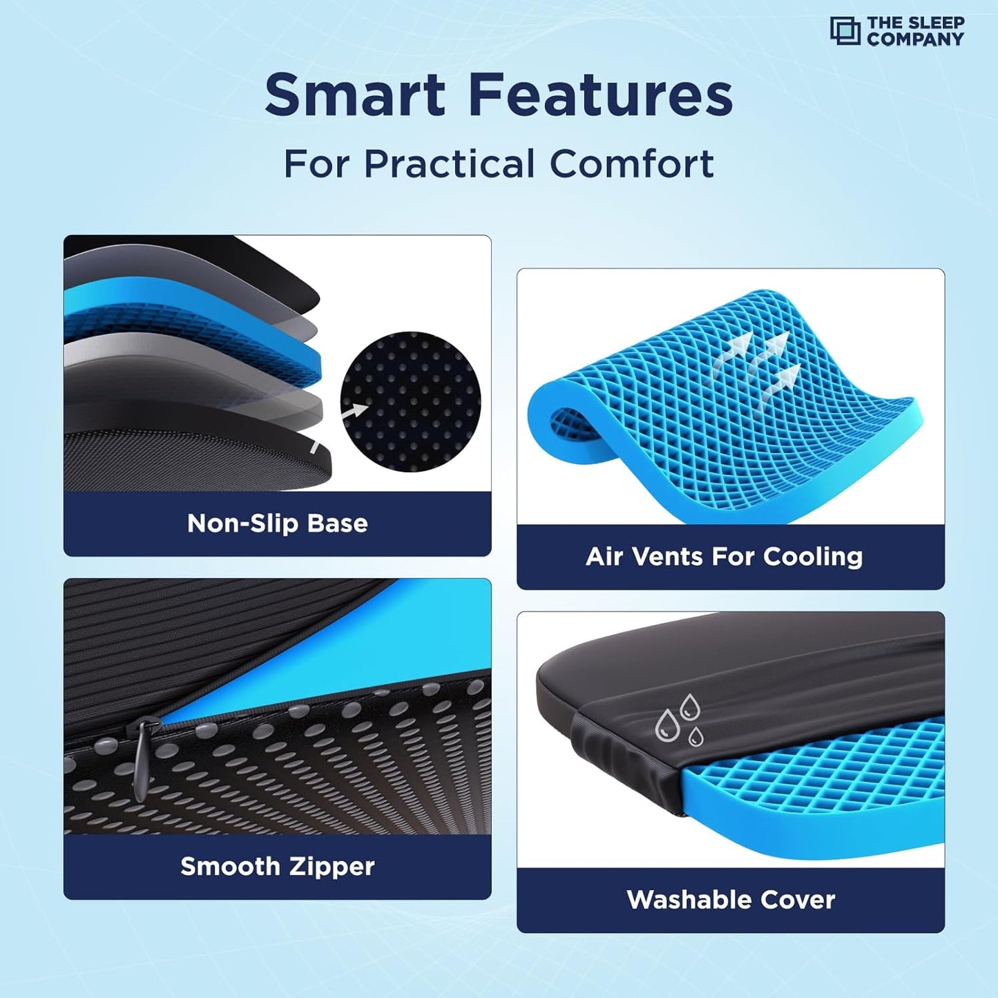 SmartGRID Ortho Pro Seat Cushion – Back Support for Office, Car & Home